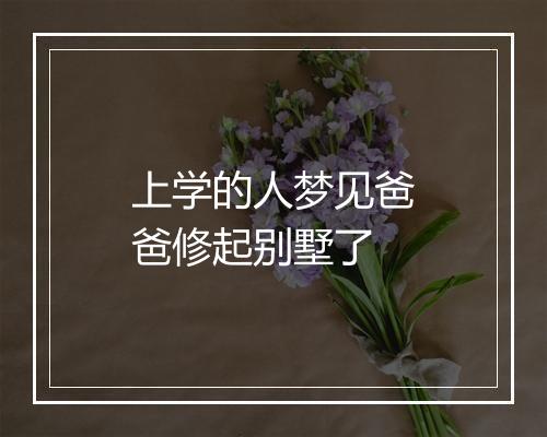 上学的人梦见爸爸修起别墅了