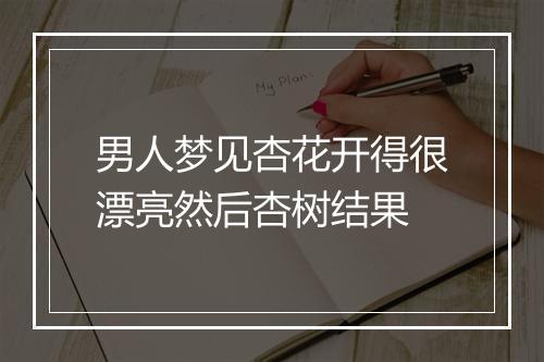 男人梦见杏花开得很漂亮然后杏树结果