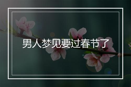 男人梦见要过春节了