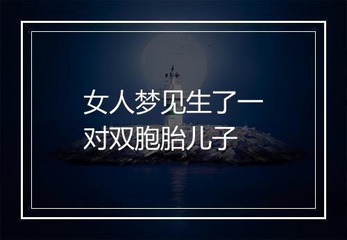 女人梦见生了一对双胞胎儿子