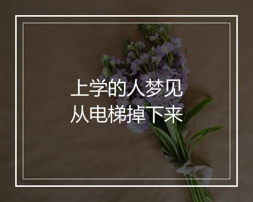 上学的人梦见从电梯掉下来