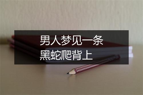 男人梦见一条黑蛇爬背上