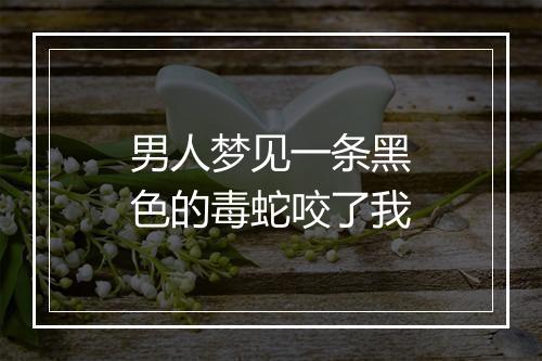 男人梦见一条黑色的毒蛇咬了我