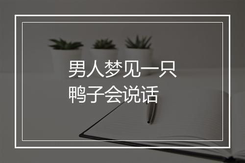 男人梦见一只鸭子会说话