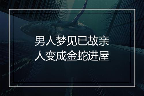 男人梦见已故亲人变成金蛇进屋