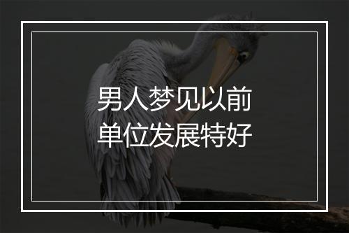 男人梦见以前单位发展特好