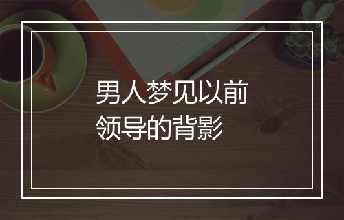 男人梦见以前领导的背影