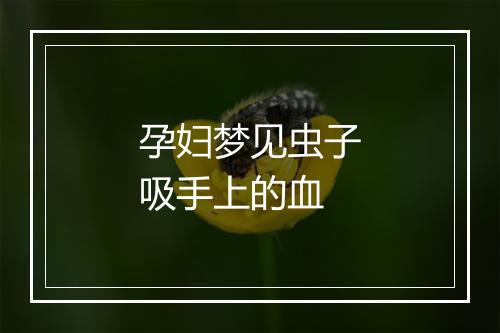 孕妇梦见虫子吸手上的血