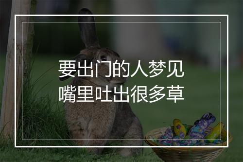 要出门的人梦见嘴里吐出很多草