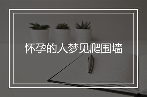 怀孕的人梦见爬围墙