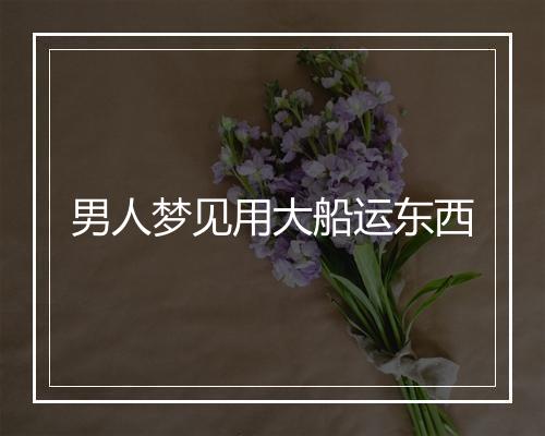 男人梦见用大船运东西