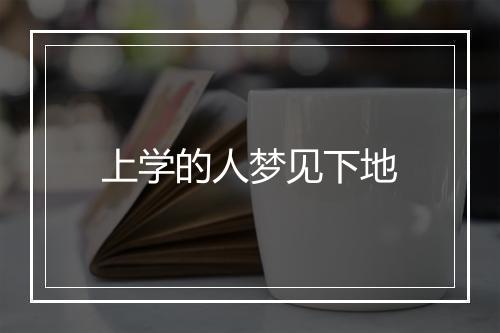 上学的人梦见下地