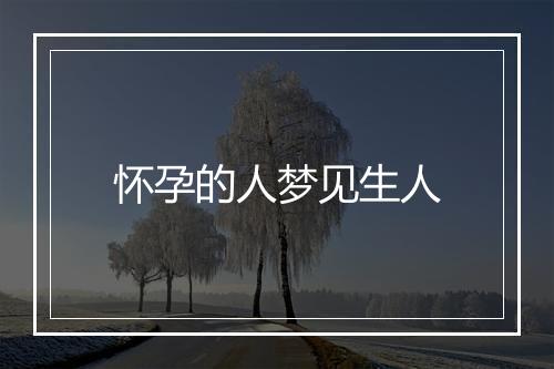 怀孕的人梦见生人