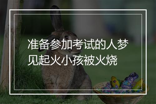 准备参加考试的人梦见起火小孩被火烧