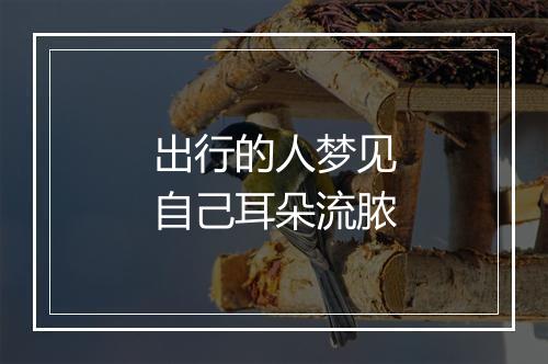 出行的人梦见自己耳朵流脓