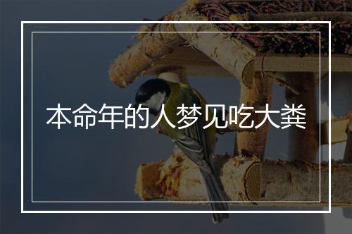 本命年的人梦见吃大粪