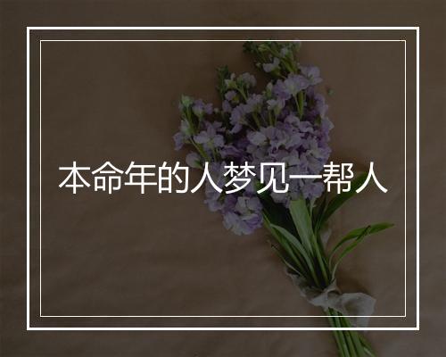 本命年的人梦见一帮人