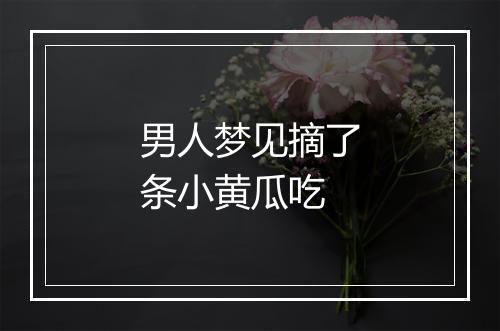 男人梦见摘了条小黄瓜吃