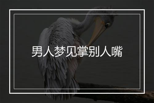 男人梦见掌别人嘴