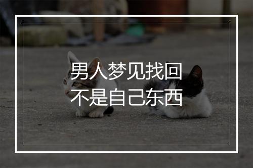 男人梦见找回不是自己东西