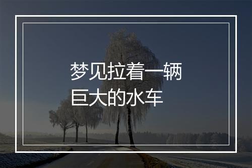 梦见拉着一辆巨大的水车