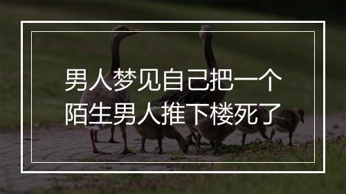 男人梦见自己把一个陌生男人推下楼死了