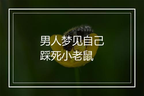 男人梦见自己踩死小老鼠