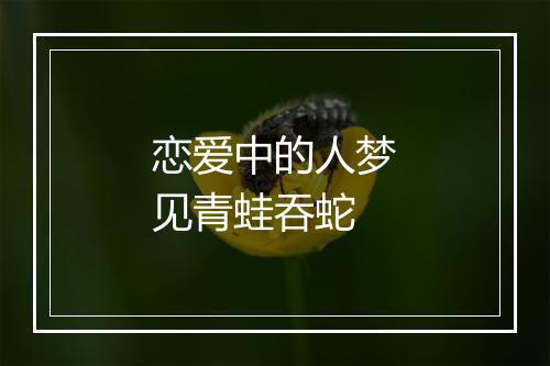 恋爱中的人梦见青蛙吞蛇