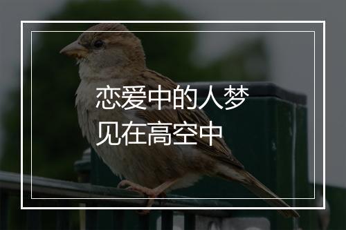 恋爱中的人梦见在高空中