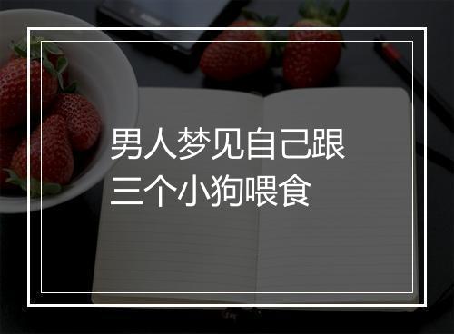 男人梦见自己跟三个小狗喂食