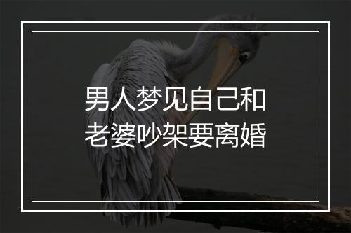 男人梦见自己和老婆吵架要离婚