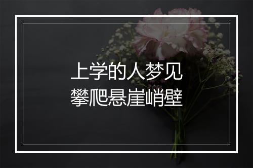 上学的人梦见攀爬悬崖峭壁