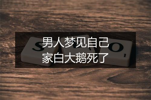 男人梦见自己家白大鹅死了