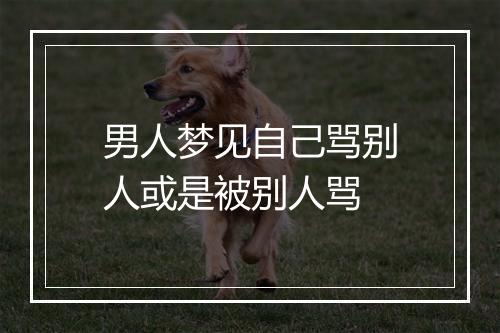 男人梦见自己骂别人或是被别人骂