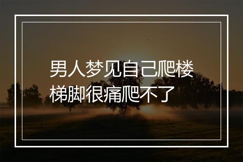 男人梦见自己爬楼梯脚很痛爬不了