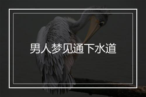 男人梦见通下水道