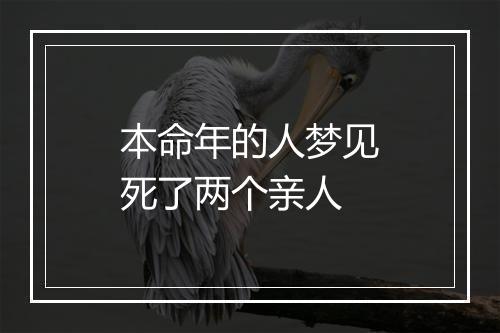 本命年的人梦见死了两个亲人