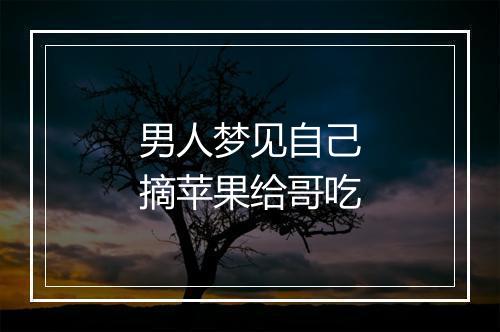 男人梦见自己摘苹果给哥吃