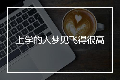 上学的人梦见飞得很高