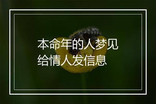 本命年的人梦见给情人发信息