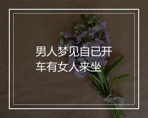 男人梦见自已开车有女人来坐