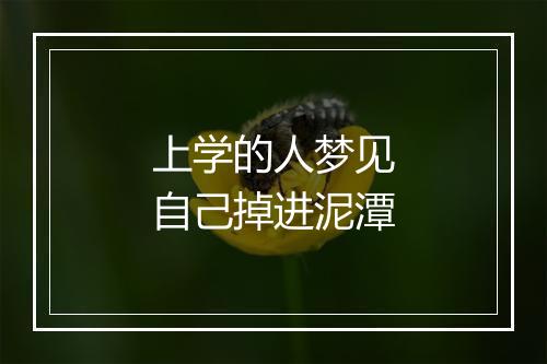 上学的人梦见自己掉进泥潭