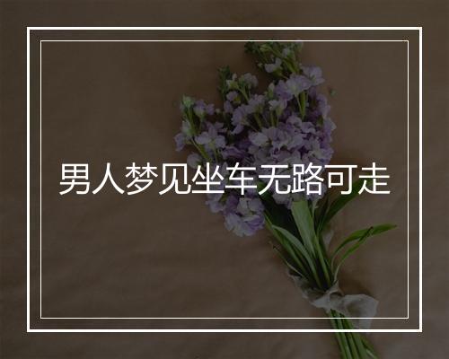 男人梦见坐车无路可走