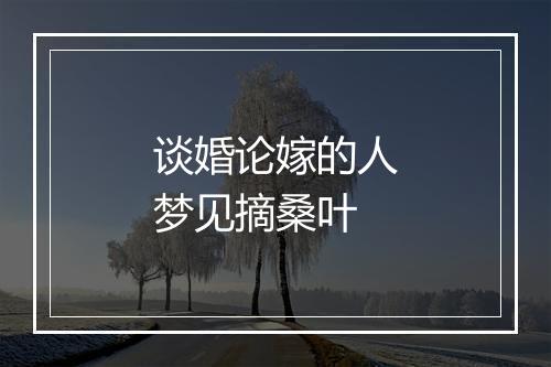 谈婚论嫁的人梦见摘桑叶