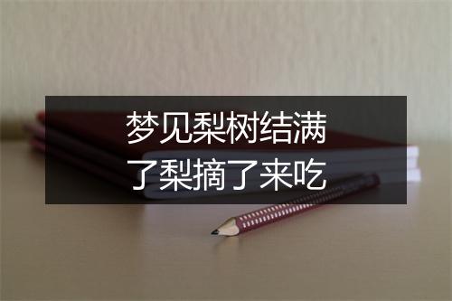 梦见梨树结满了梨摘了来吃