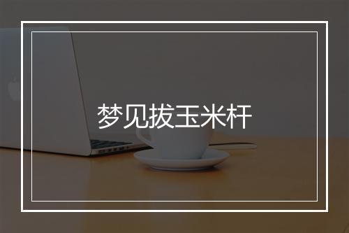 梦见拔玉米杆