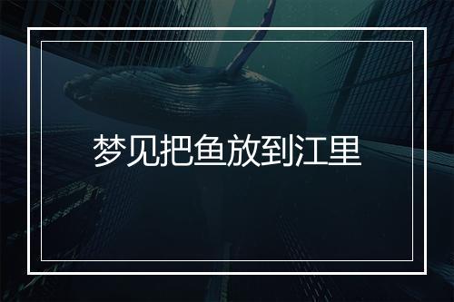 梦见把鱼放到江里