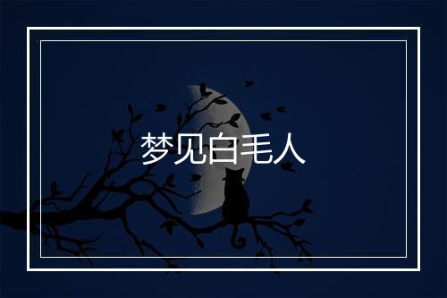 梦见白毛人