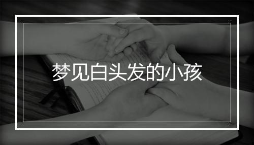 梦见白头发的小孩