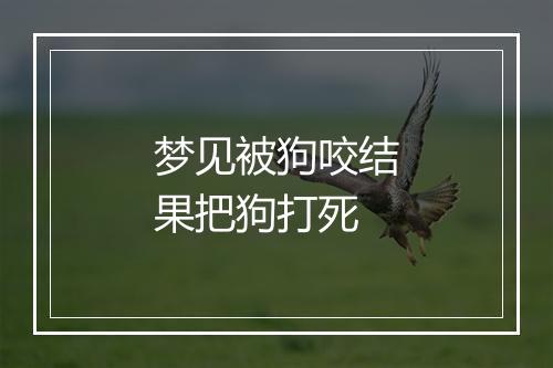 梦见被狗咬结果把狗打死